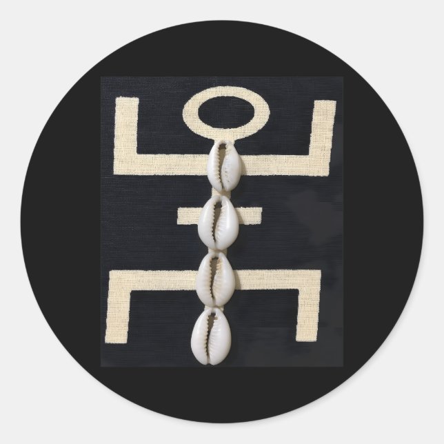 African Cowrie Cowry Shells Classic Round Sticker (Front)