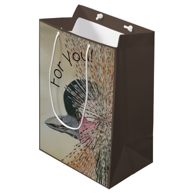 AFRICAN CROWN CRANE MEDIUM GIFT BAG (Front Angled)