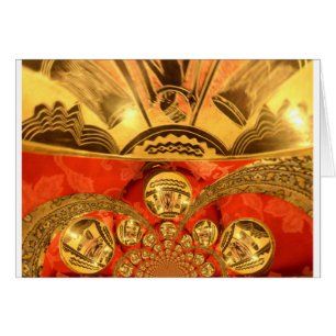 African Cultural Art: Rich Golden Red Design