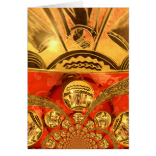 African Cultural Art: Rich Golden Red Design