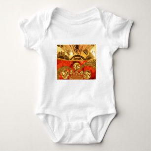 African Cultural Art Rich Golden Red Design Baby Bodysuit