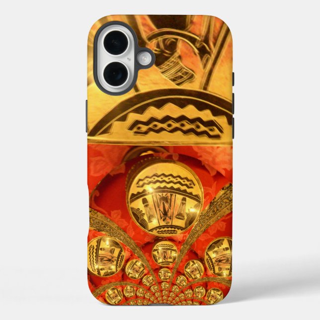 African Cultural Art Rich Golden Red Design Case-Mate iPhone Case (Back)