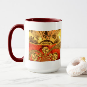 African Cultural Art Rich Golden Red Design Mug