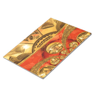 African Cultural Art Rich Golden Red Design Notepad