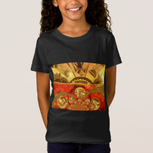 African Cultural Art Rich Golden Red Design T-Shirt