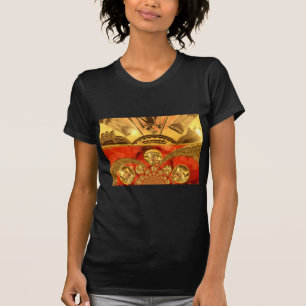 African Cultural Art Rich Golden Red Design T-Shirt