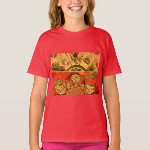 African Cultural Art Rich Golden Red Design T-Shirt