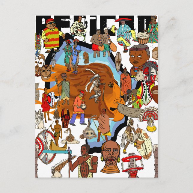 African Cultural Lion Hearted Tribes Postcard (Front)