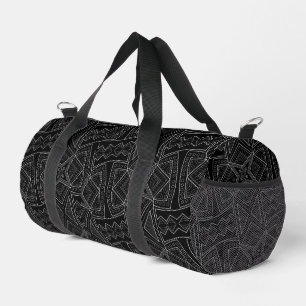 African Culture Black and White Duffle Bag