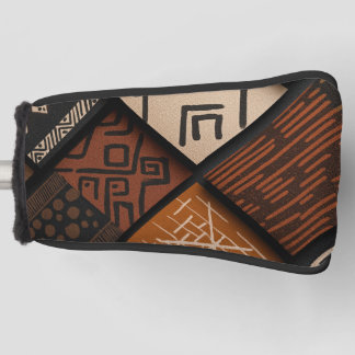 African culture designs on diagonal shapes golf head cover