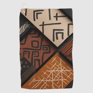 African culture designs on diagonal shapes golf towel