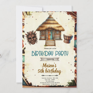 African culture theme party invitation