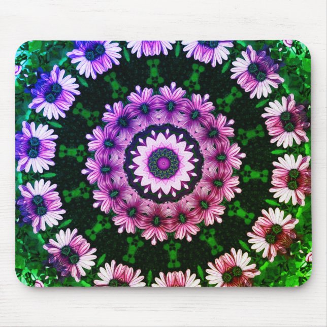 African Daisies Abstract Flower Art Mouse Mat (Front)