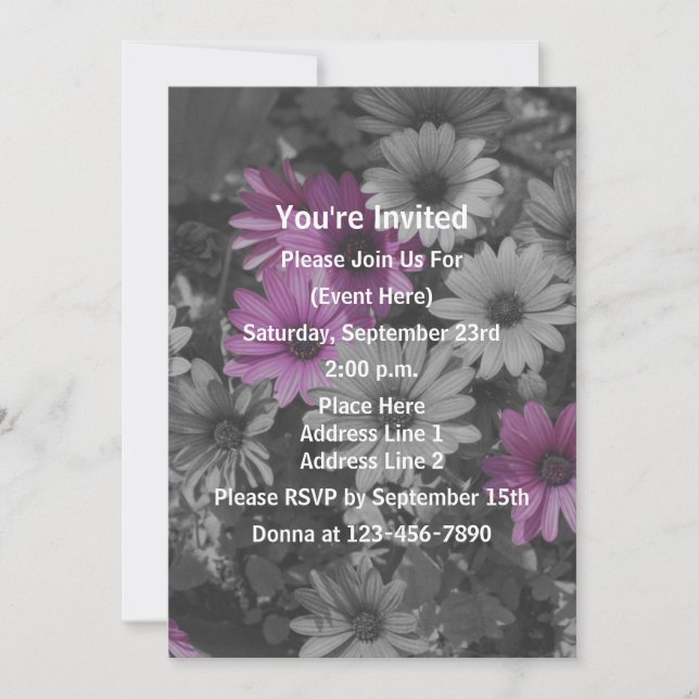 African Daisies Floral Party Invitation (Front)