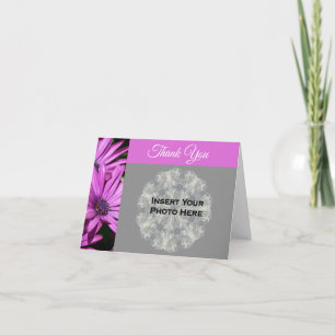 African Daisies Flower Wedding Photo Thank You Card