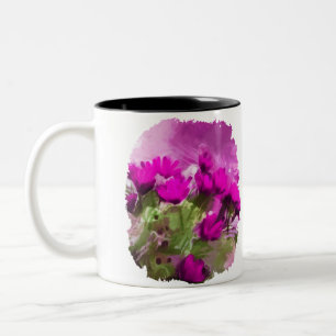 African Daisies With Wall Purple Watercolor Two-Tone Coffee Mug