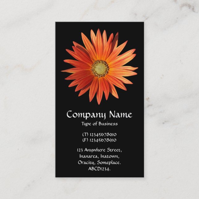 African Daisy - Black Business Card (Front)