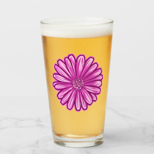 African Daisy Flower, Realistic Illustration Glass