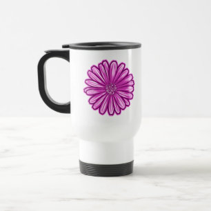 African Daisy Flower, Realistic Illustration Travel Mug
