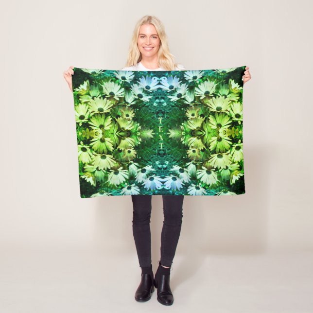 African Daisy Flowers Abstract Personalised Fleece Blanket (In Situ)