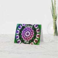 African Daisy Flowers Kaleidoscope Thank You Card
