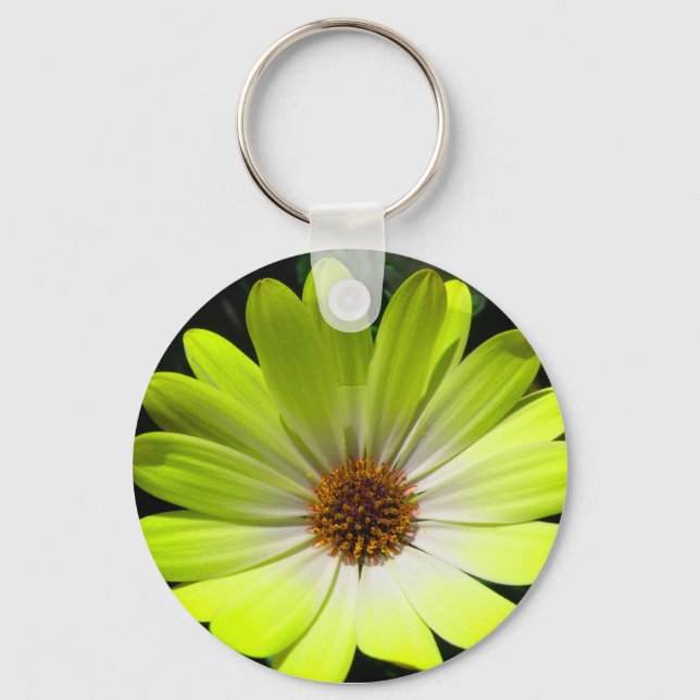 African Daisy Fluorescent Yellow Keychain (Front)
