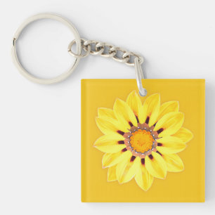 African Daisy / Gazania - Mustard Gold Key Ring