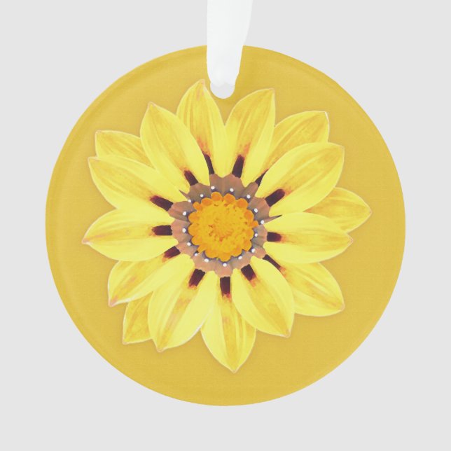 African Daisy / Gazania - Mustard Gold Ornament (Front)