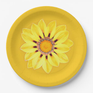 African Daisy / Gazania - Mustard Gold Paper Plate