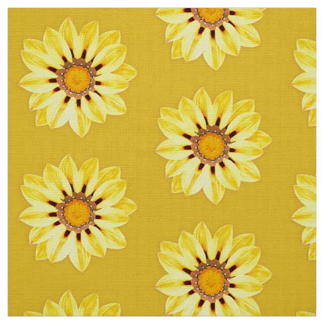 African Daisy / Gazania - Mustard Yellow Fabric (Swatch)