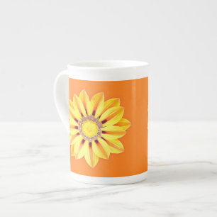 African Daisy / Gazania - Orange and Yellow Bone China Mug