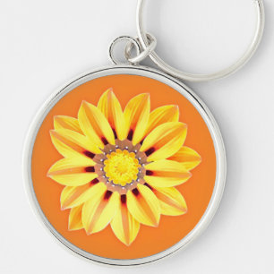 African Daisy / Gazania - Orange and Yellow Key Ring