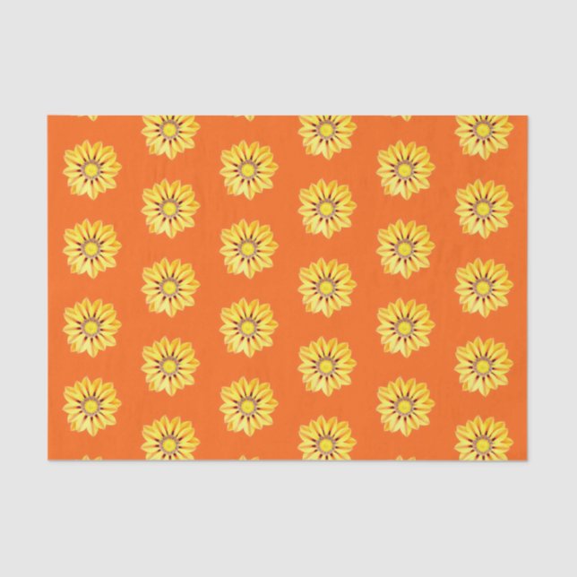 African Daisy / Gazania, Orange and Yellow Tissue Paper (Front)