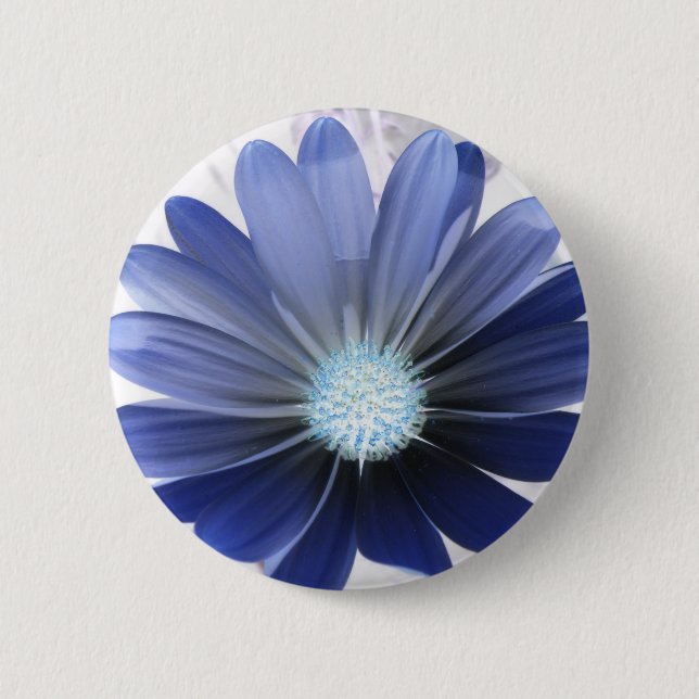 African Daisy Glowing Blue Button (Front)