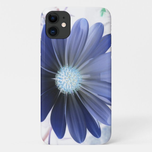 African Daisy Glowing Blue iPhone 3 Case (Back)