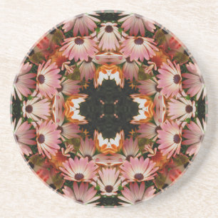 African Daisy Kaleidoscope Floral Coaster
