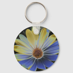 African Daisy Lapis and Gold Keychain