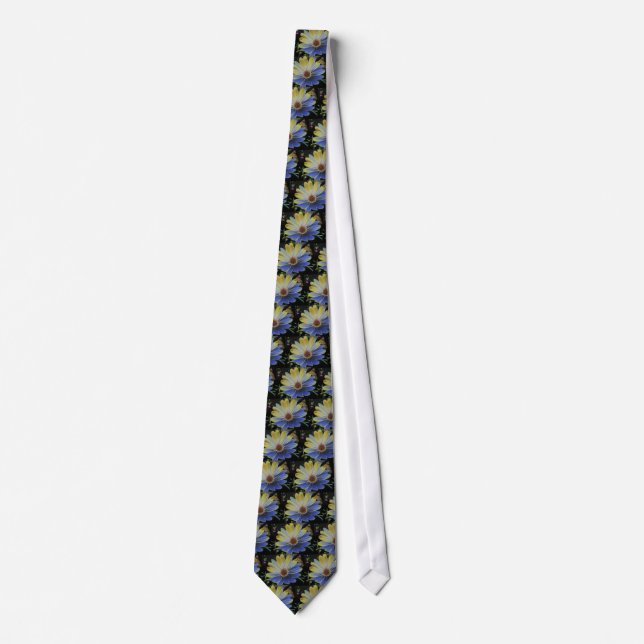 African Daisy Lapis and Gold Tie (Front)
