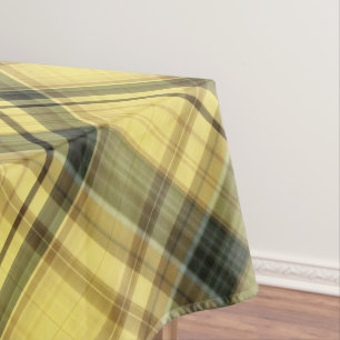 African Daisy Yellow and Green Plaid Tablecloth