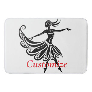 African Dancer Silhouette Art Thunder_Thunder_Cove Bath Mat