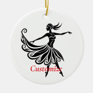 African Dancer Silhouette Art Thunder_Thunder_Cove Ceramic Tree Decoration