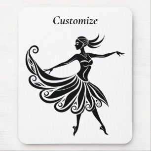 African Dancer Silhouette Art Thunder_Thunder_Cove Mouse Mat