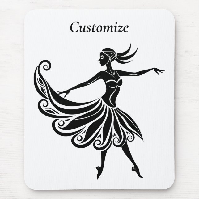 African Dancer Silhouette Art Thunder_Thunder_Cove Mouse Mat (Front)