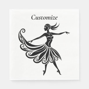 African Dancer Silhouette Art Thunder_Thunder_Cove Napkin