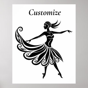 African Dancer Silhouette Art Thunder_Thunder_Cove Poster