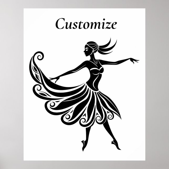 African Dancer Silhouette Art Thunder_Thunder_Cove Poster (Front)
