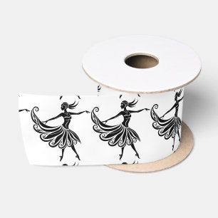 African Dancer Silhouette Art Thunder_Thunder_Cove Satin Ribbon
