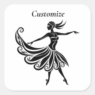 African Dancer Silhouette Art Thunder_Thunder_Cove Square Sticker