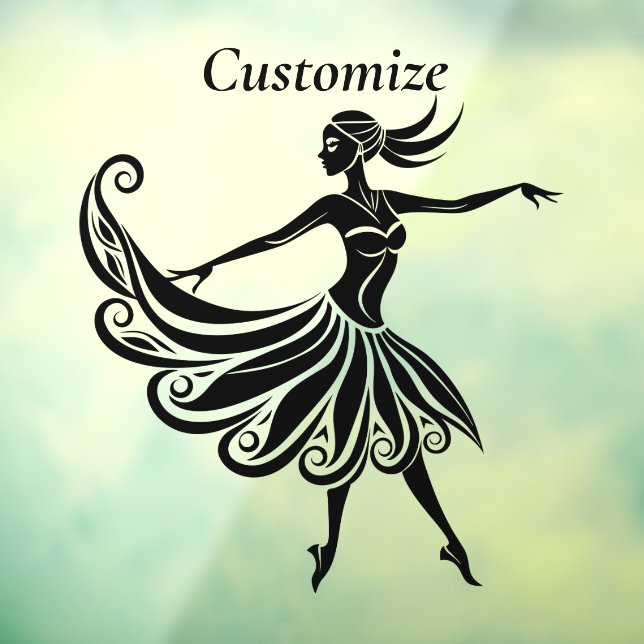 African Dancer Silhouette Art Thunder_Thunder_Cove Window Cling (Sheet 3)