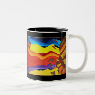 african dancers Two-Tone coffee mug
